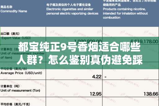 都宝纯正9号香烟适合哪些人群？怎么鉴别真伪避免踩坑？